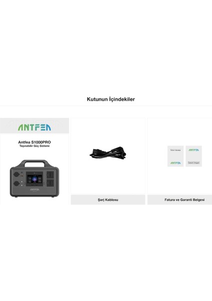 Sicco - Antfea S1000PRO 1000W Ac Çıkışlı (1000WH) Taşınabilir Güç Istasyonu - Kamp, Karavan Vb.