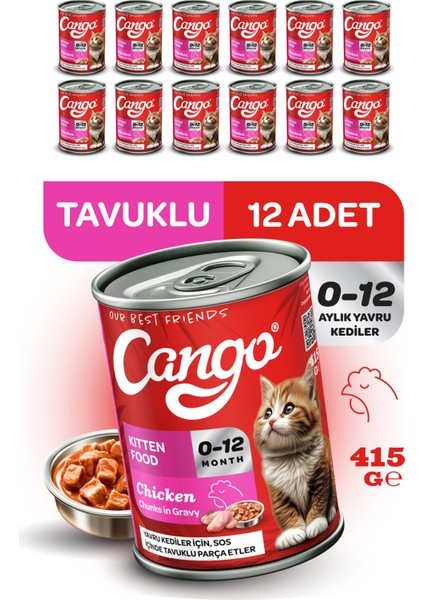 Yavru Yaş Kedi Maması Tavuklu 415GR 12LI
