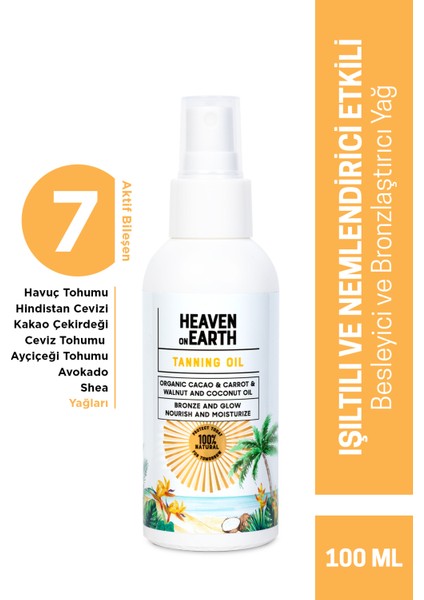 %100 Doğal ve Organik Içerikli Vegan Tanning Oil Bronzlaştırıcı YAĞ-100ML fiyatları
