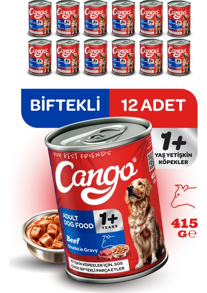 Yaş Yetişkin Köpek Maması Etli 415GR 12LI