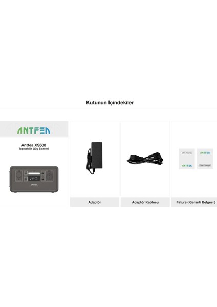 Sicco - Antfea XS500 500W Ac Çıkışlı (500WH) Taşınabilir Güç Istasyonu - Kamp, Karavan Vb. Yeşil