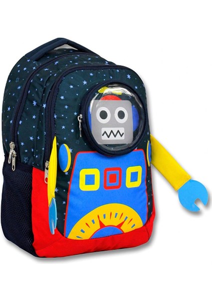 Cennec Lacivert Robot Ilkokul Sırt Çantası ve Beslenme Seti - Erkek Çocuk fiyatları