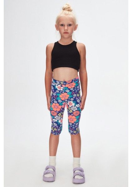 Neon Garden Kız Çocuk Desenli Diz Altı Tayt Kapri