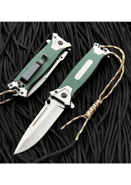 364 Haki K Çakı 22 cm - Ipli, Metal Kauçuk Sap