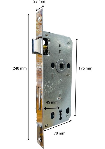 Gömme Kilit 23 mm Kare Aynalı 45 mm fiyatları