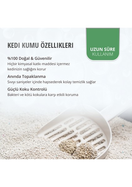 Bentonit Kedi Kumu 10 Lt (Bebek Pudra)