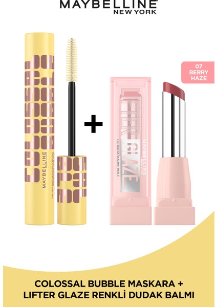 Collosal Bubble Maskara & Lifter Glaze Shea Yağı ve Hyalüronik Asit Içeren Renkli Dudak Balmı - 07 Berry Haze