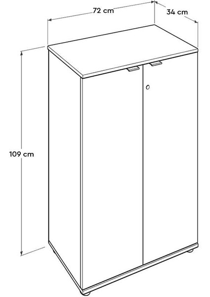 Rio 3 Raflı Kapaklı Kitaplık-Antrasit-Kontra 72X109X34 cm (Gxyxd)