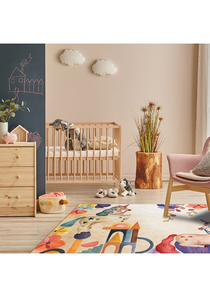 The Bloom- Unicorn Temalı Çocuk Odası Halısı