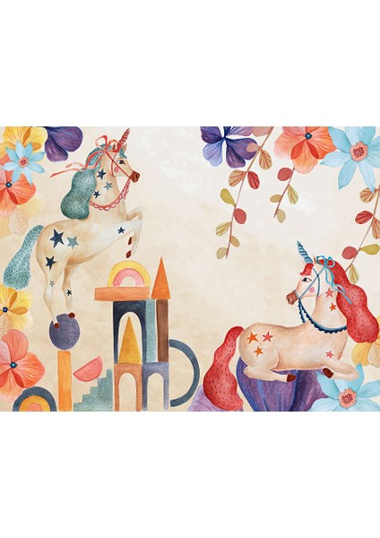 The Bloom- Unicorn Temalı Çocuk Odası Halısı