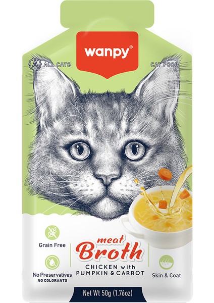 Tavuk Etli Bal Kabaklı ve Havuçlu Tahılsız Kedi Çorbası 50 Gr