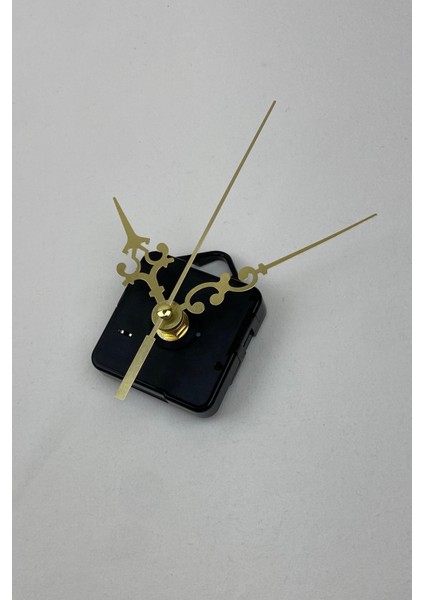 Saat Mekanizması, Akar Sessiz Duvar Saati Mekanizma, 14 mm Şaft, Akrep-Yelkovan-Saniye-(Askılı)Kısa