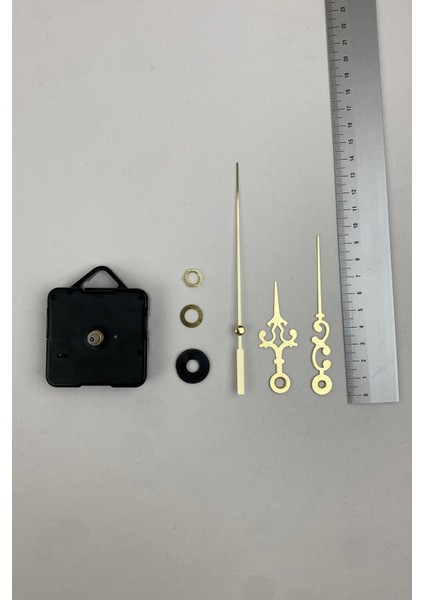 Saat Mekanizması, Akar Sessiz Duvar Saati Mekanizma, 14 mm Şaft, Akrep-Yelkovan-Saniye-(Askılı)Kısa fiyatları