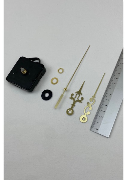 Saat Mekanizması, Akar Sessiz Duvar Saati Mekanizma, 14 mm Şaft, Akrep-Yelkovan-Saniye-(Askılı)Kısa fırsatları