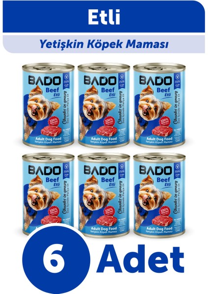Yaş Köpek Maması Etli Biftekli 400GR 6lı