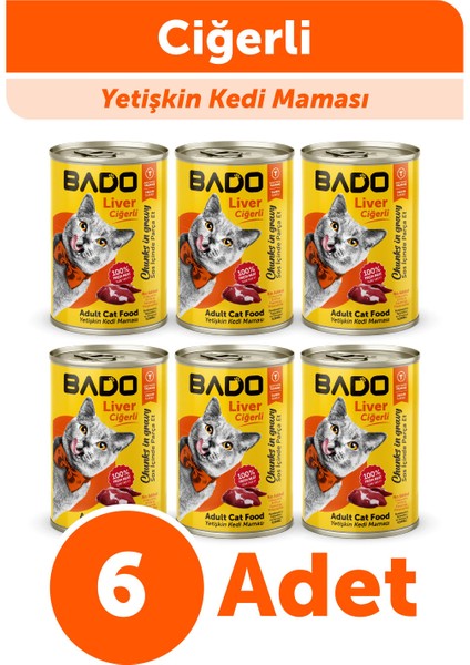 Yetişkin Yaş Kedi Maması Ciğerli 400GR 6Lı