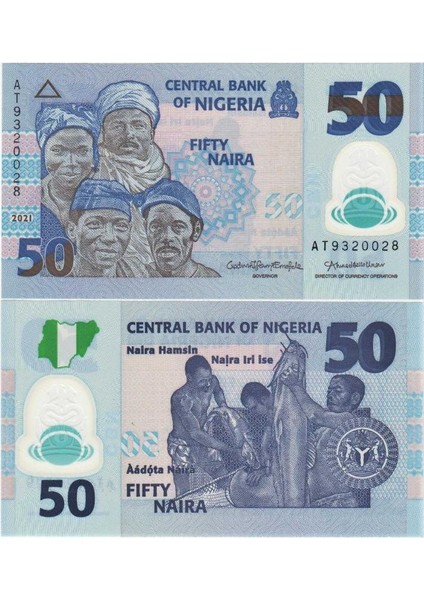 Nijerya 50 Naira 2021 Polymer ( Plastik ) Para. Balıkçılık Temalı. Yayın Balığı. Çil Kondisyon.