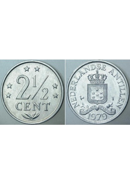 Hollanda Antilleri 2,5 Cent 1979 Çil Kondisyon.