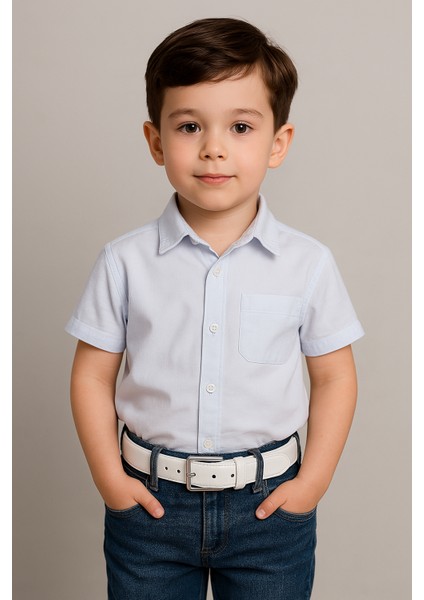 Beyaz Çocuk Kemer Dayanıklı Unisex