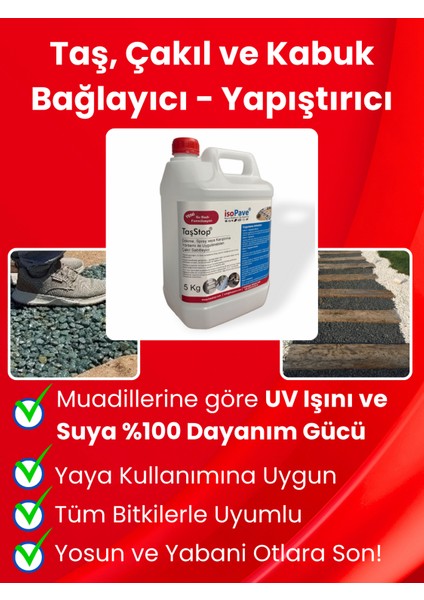 Taş Ve Kabuk Sabitleyici - Yapıştırıcı | Su Bazlı Taşstop 5kg | Çakıl Dağılmasına Son!