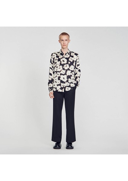 Floral Desen Ekru Gömlek