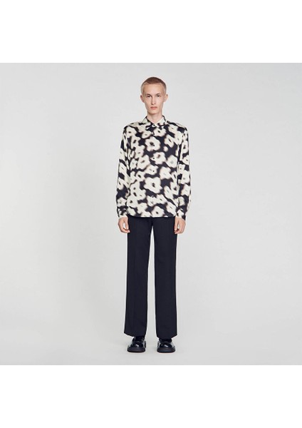 Floral Desen Ekru Gömlek