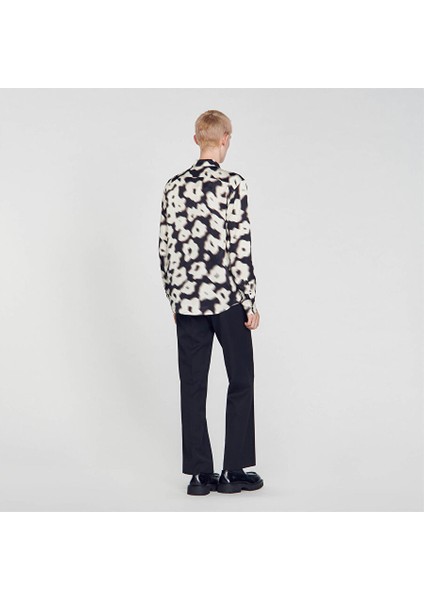 Floral Desen Ekru Gömlek
