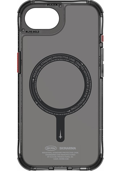 iPhone 16E Uyumlu Kılıf M-Safe Şarj Özellikli Şeffaf Airbag Tasarımlı Skinarma Saido Kapak Siyah fırsatları