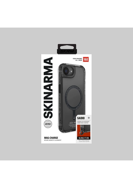 iPhone 16E Uyumlu Kılıf M-Safe Şarj Özellikli Şeffaf Airbag Tasarımlı Skinarma Saido Kapak Siyah indirimleri