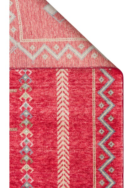 ZR 20 RED MULTY - ZARA - Otantik Desenli Özel Hav Vermeyen ve Kolay Temizlenebilir Tensel Kullanılarak El Emeği ile Özel Tezgahlarda Üretilen Modern Uşak Halısı