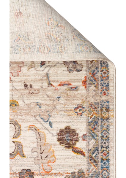PTA 16 CREAM MULTY - PIETRA - Sıcak Renk Tonlu Etnik Desenli Yumuşak Dokulu Makine Halısı - CREAM MULT - 290*380