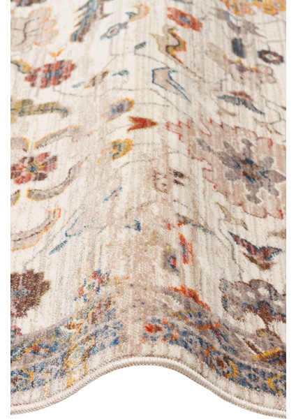 PTA 16 CREAM MULTY - PIETRA - Sıcak Renk Tonlu Etnik Desenli Yumuşak Dokulu Makine Halısı - CREAM MULT - 290*380