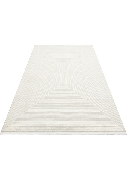 Lagos XW LGS 22 Krem Gri - Yıkanabilir Hav Vermez Modern Desenli Halı