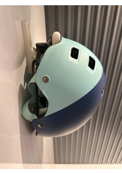 Bisiklet Kask Askısı Duvar Tipi – 3D Baskı - Pla - Düzenleyici Aparat - Duvar Askılık Vida Dahil Beyaz