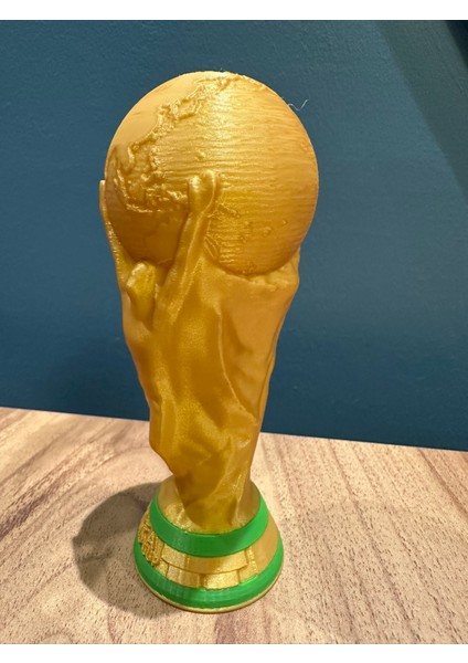 Fıfa Dünya Kupası Temalı Kupa – 15 cm 3D Baskı Altın Renk Şampiyonluk Figürü (World Cup)