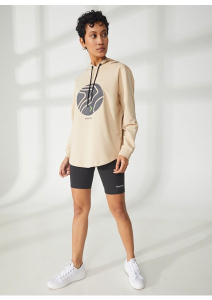 W-Alves Bej Kapüşon Yaka Relaxed Fit Nakışlı Kadın Sweatshirt modelleri