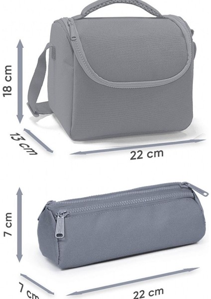 Kız Çocuk Puantiyeli Lacivert Thermo Beslenme Çantası ve Üç Bölmeli Kalemlik Seti fiyatları