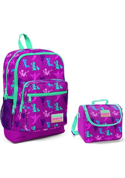Coral High Mor Peri Kız Çocuk Ilkokul Çantası ve Beslenme Seti