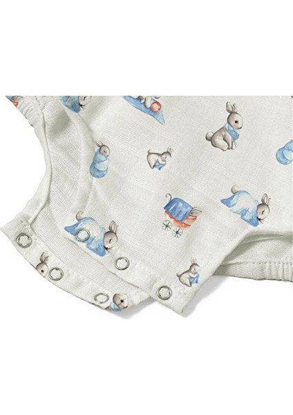 Müslin Kız Bebek Fırfırlı Kolsuz Tulum - Bébé Lapin