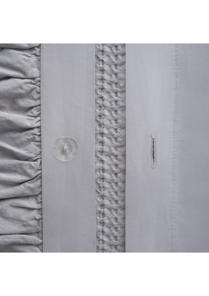 Ayda Çift Kişilik Nevresim Takımı %100 Organik Pamuk Dokuma Gri 200X220 cm