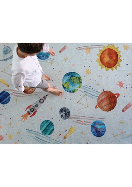 Give Me Some Space - Uzay Temalı Çocuk Odası Halısı