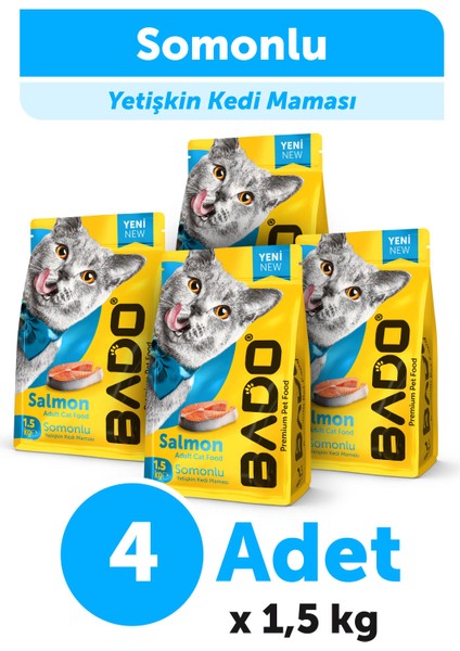 Yetişkin Kedi Maması Somonlu 1,5 Kg 4'lü