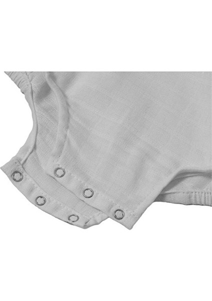 Müslin Erkek Bebek Kolsuz Tulum - Cotton Grey