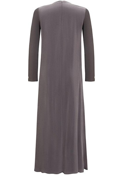 Antrasit Yanları Düğmeli Cupro Elbise T25Y-4052 fiyatları