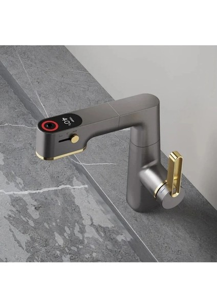 Akıllı Dijital Sıcaklık Göstergeli Spiralli Lavabo Musluğu