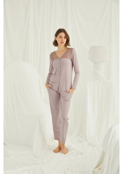 18434 Kadın Vizon Uzun Kollu Pijama Takım fırsatları