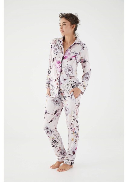 Kadın Mor Uzun Kollu Pijama Takım 18401 fiyatları