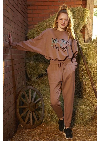 21156 Kadın Tarçın Uzun Kollu Pijama Takım