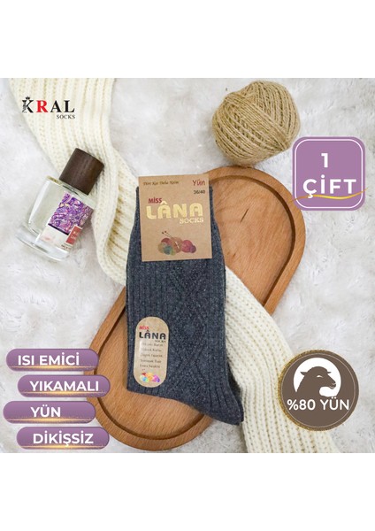 Kışlık Yün Çorap Lambswool (Özel Kuzu Yünlü) Kadınlar Için Termal Özellikli