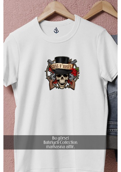 Oversize Guns N' Roses Kuru Kafa Tasarımlı Unisex T-Shirt fiyatları